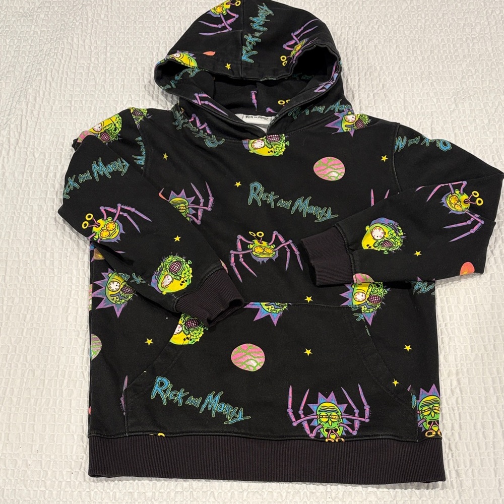 Rick & Morty Youth Black Graphic Hoodie